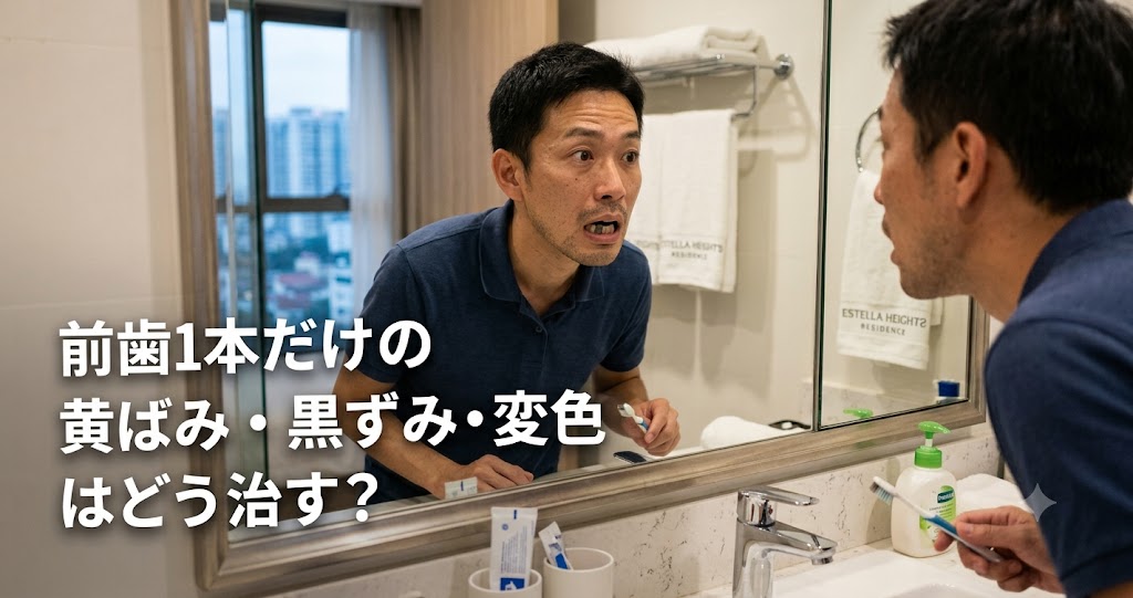 ホーチミンのレジデンスの鏡の前で前歯一本だけの変色に気が付いた駐在員